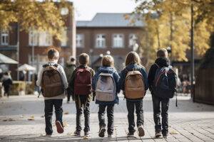 C'est la rentrée. Enfants allant à l'école